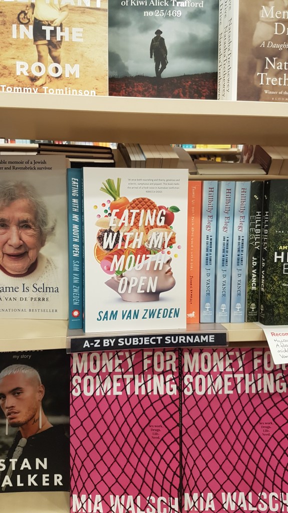 Eating with My Mouth Open on a store shelf